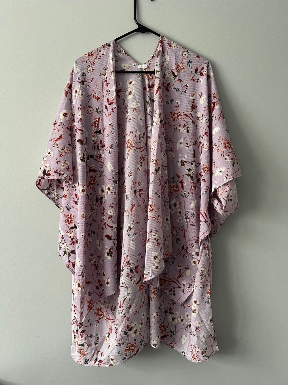 Floral Lavender Satin Robe Kimono